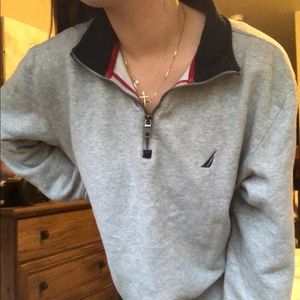 Nautica Crew neck Zip Up Hoodie Sweatshirt